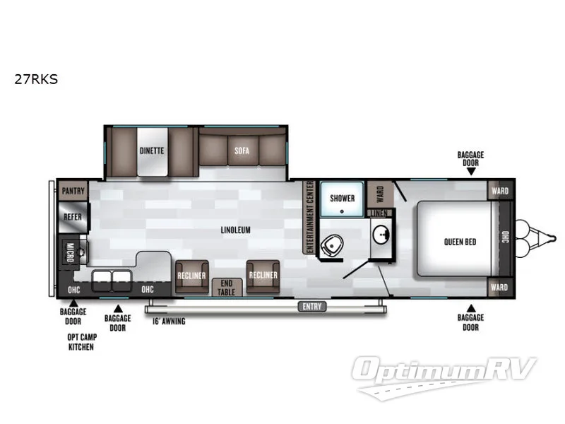 2019 Forest River Salem 27RKS RV Floorplan Photo