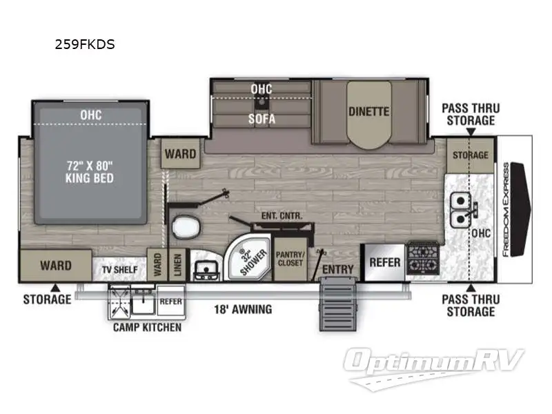 2021 Coachmen Freedom Express Ultra Lite 259FKDS RV Floorplan Photo