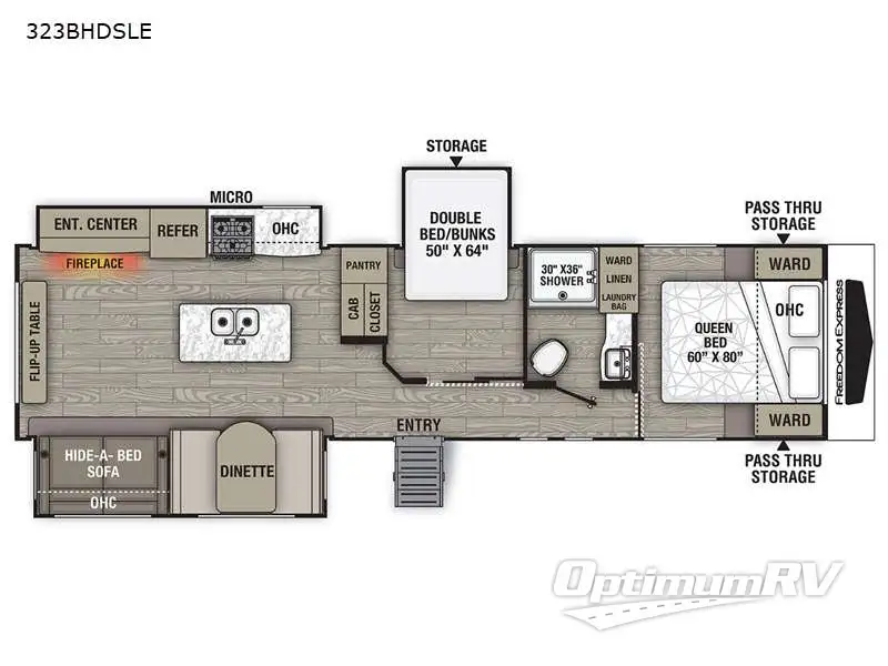 2021 Coachmen Freedom Express Liberty Edition 323BHDSLE RV Floorplan Photo