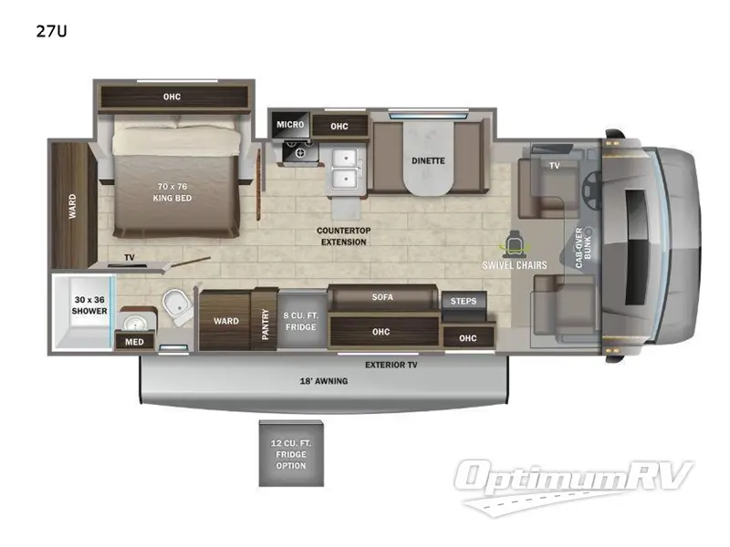 2022 Entegra Esteem 27U RV Floorplan Photo