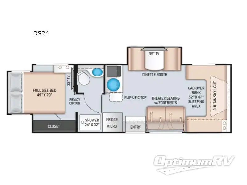 2022 Thor Quantum Sprinter DS24 Floorplan Photo
