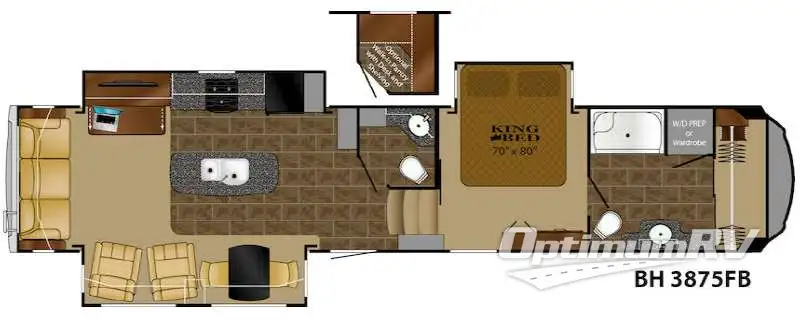 2015 Heartland Bighorn 3875FB Floorplan Photo