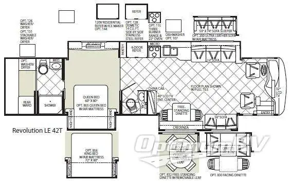 2010 Fleetwood Revolution LE 42T RV Floorplan Photo