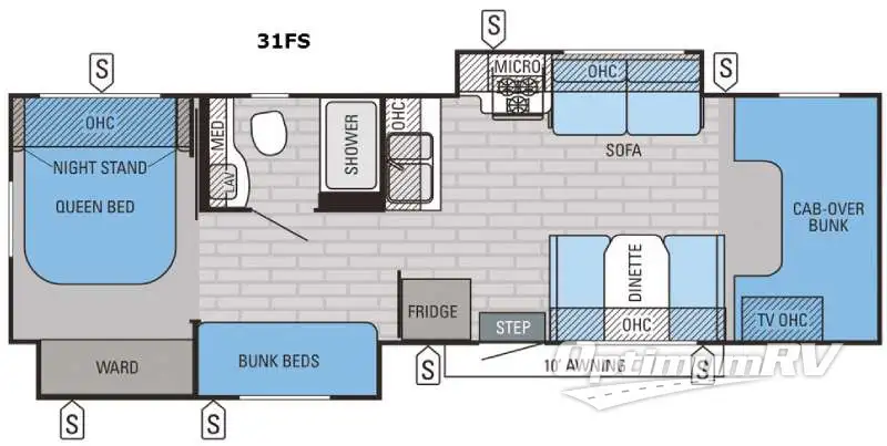 2016 Jayco Greyhawk 31FS RV Floorplan Photo