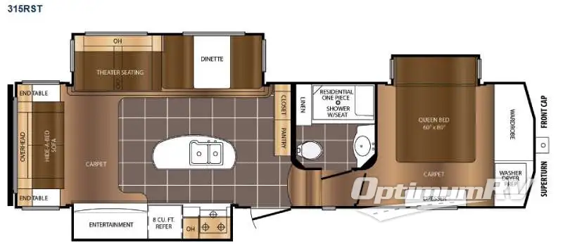 2015 Prime Time Crusader 315RST RV Floorplan Photo