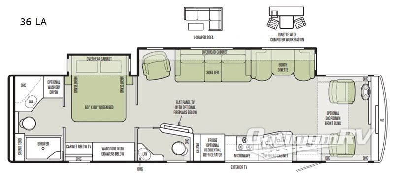2019 Tiffin Open Road Allegro 36 LA Floorplan Photo