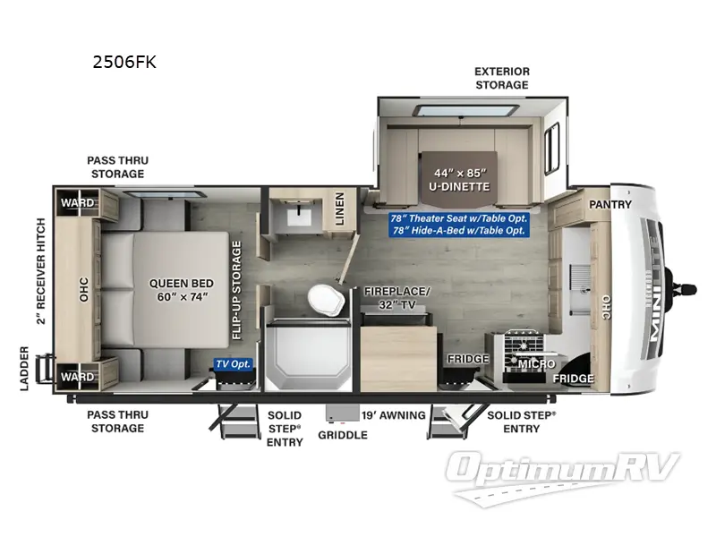 2025 Forest River Rockwood Mini Lite 2506FK RV Floorplan Photo