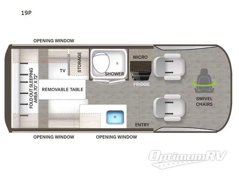 2023 Thor Sanctuary 19P RV Floorplan Photo
