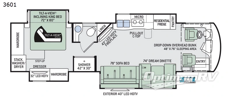 2018 Thor Aria 3601 Floorplan Photo