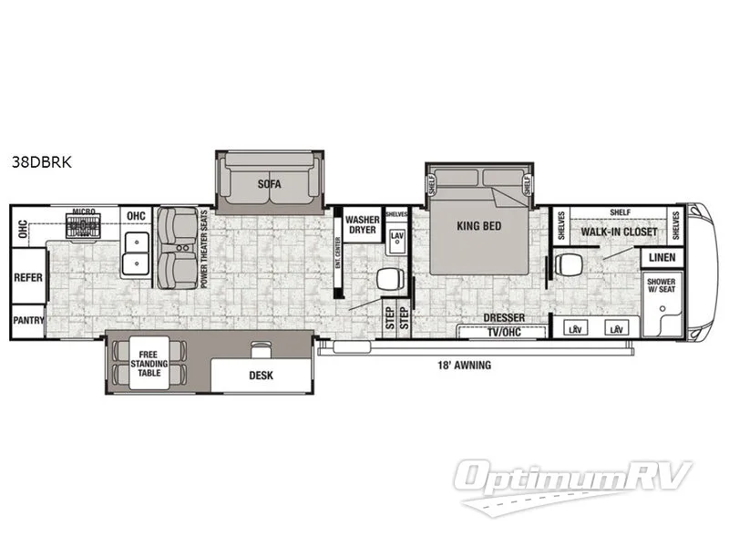 2019 Forest River Cedar Creek Hathaway Edition 38DBRK RV Floorplan Photo