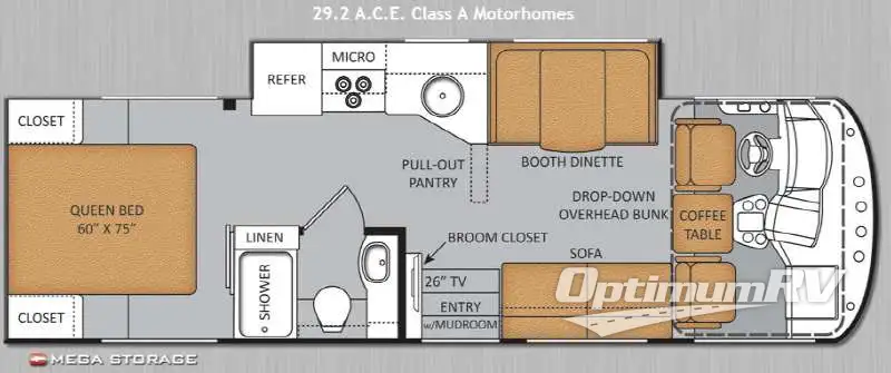 2014 Thor ACE 29.2 RV Floorplan Photo