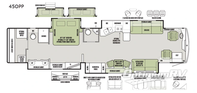 2019 Tiffin Allegro Bus 45OPP Floorplan Photo