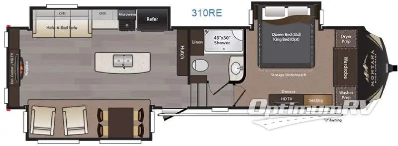 2016 Keystone Montana High Country 310RE RV Floorplan Photo