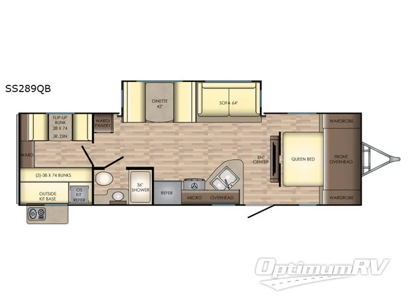2018 CrossRoads Sunset Trail Super Lite SS289QB RV Floorplan Photo