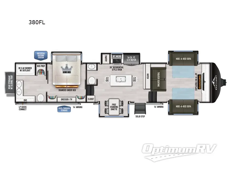 2026 East To West Ahara 380FL Floorplan Photo