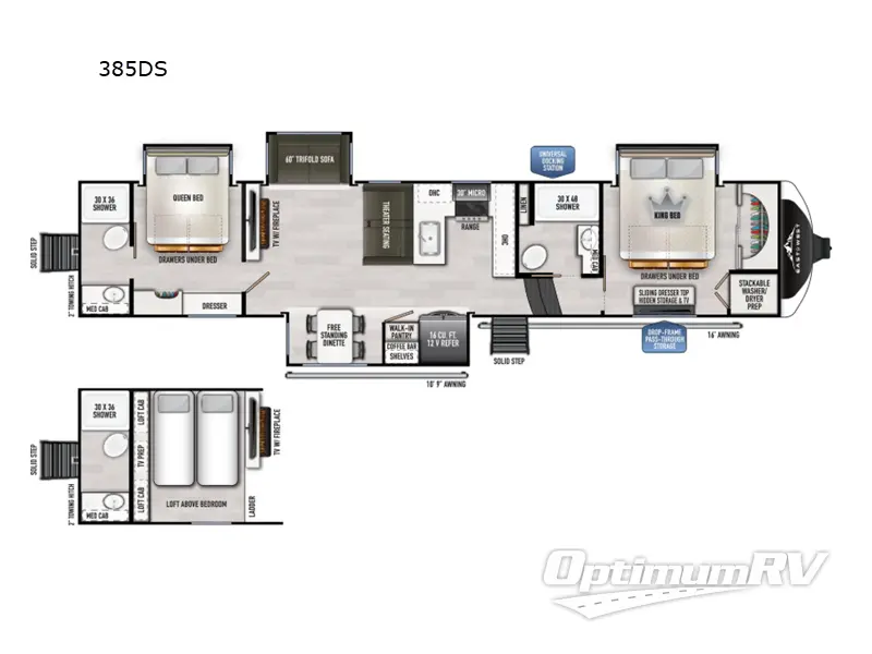 2026 East To West Ahara 385DS Floorplan Photo