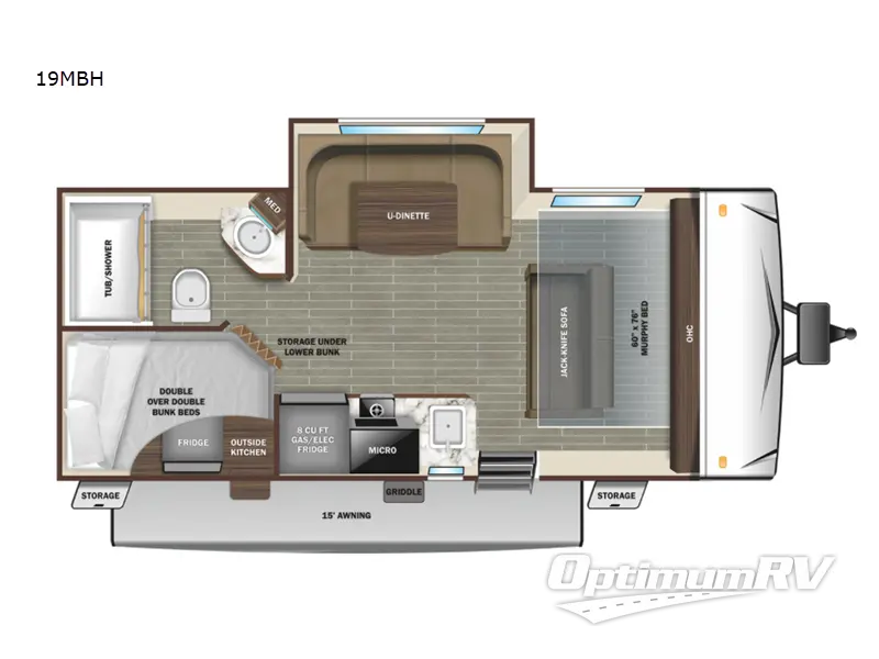 2022 Starcraft Super Lite Maxx 19MBH RV Floorplan Photo