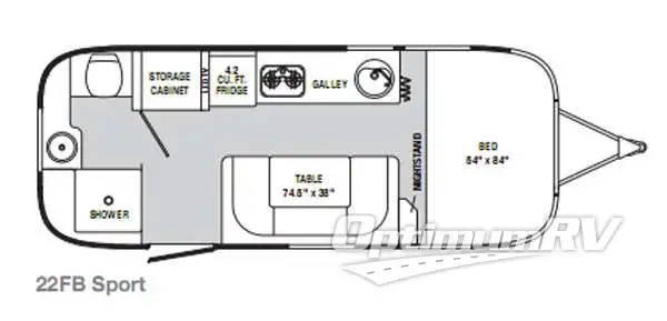 2014 Airstream Sport 22FB RV Floorplan Photo