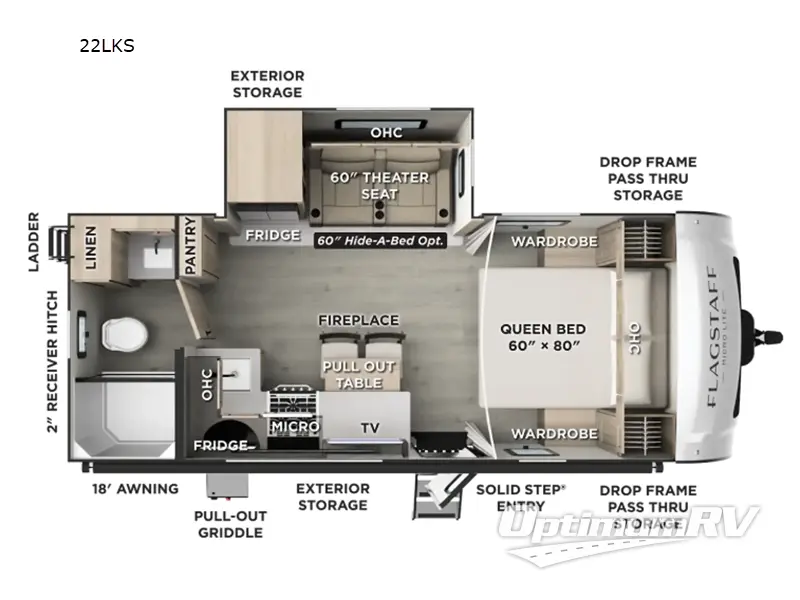 2027 Forest River Flagstaff Micro Lite 22LKS RV Floorplan Photo