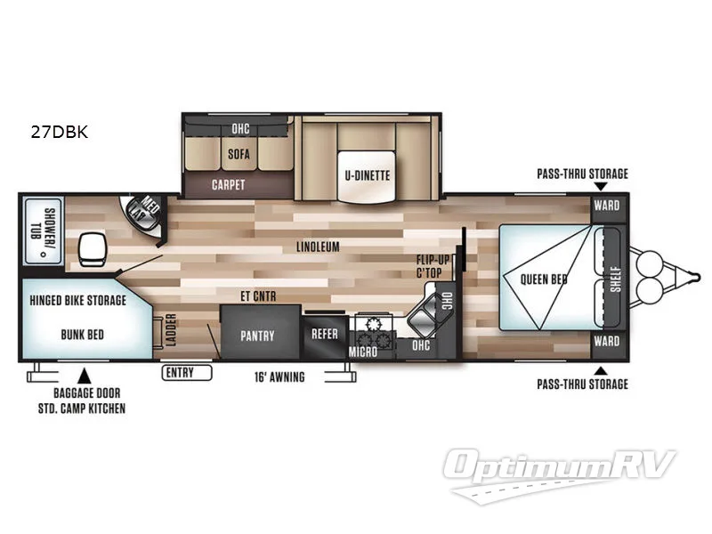 2017 Forest River Wildwood 27DBK RV Floorplan Photo