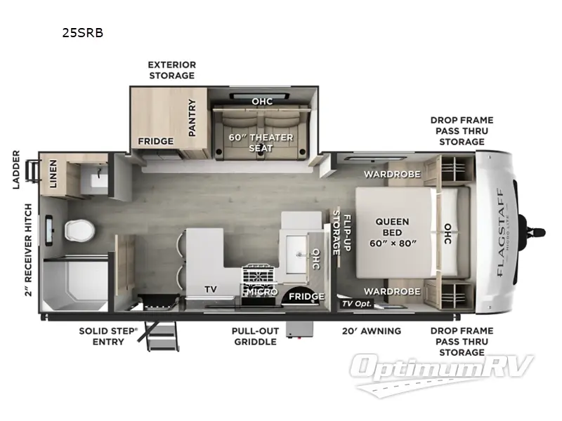 2027 Forest River Flagstaff Micro Lite 25SRB Floorplan Photo
