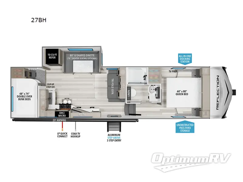 2025 Grand Design Reflection 100 Series 27BH Floorplan Photo