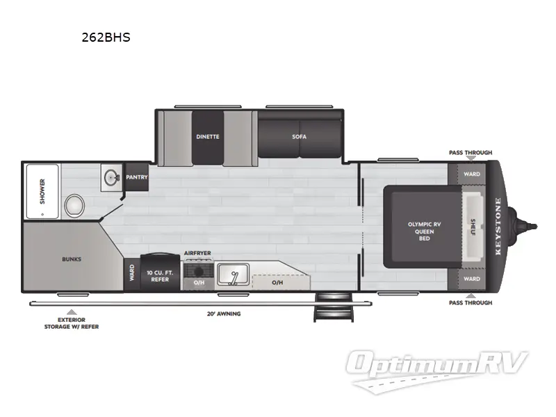 2027 Keystone Hideout 262BHS Floorplan Photo