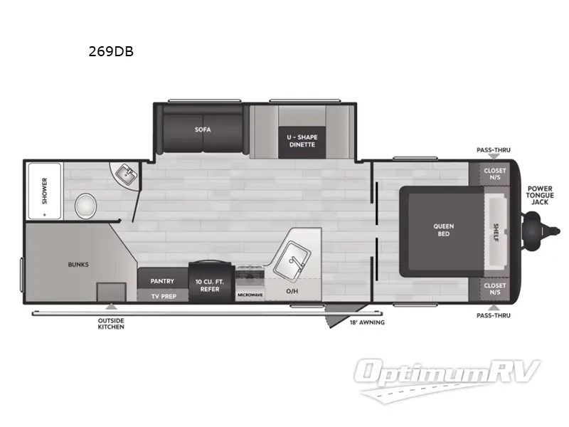 2025 Keystone Hideout Sport Double Axle 269DB Floorplan Photo