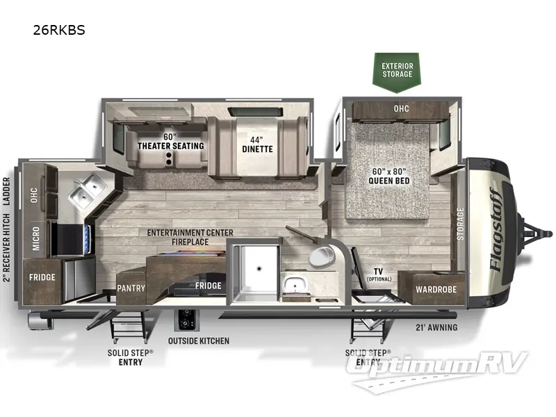 2022 Forest River Flagstaff Super Lite 26RKBS Floorplan Photo