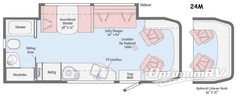 2015 Winnebago View 24M RV Floorplan Photo