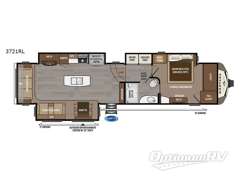 2017 Keystone Montana 3721RL Floorplan Photo