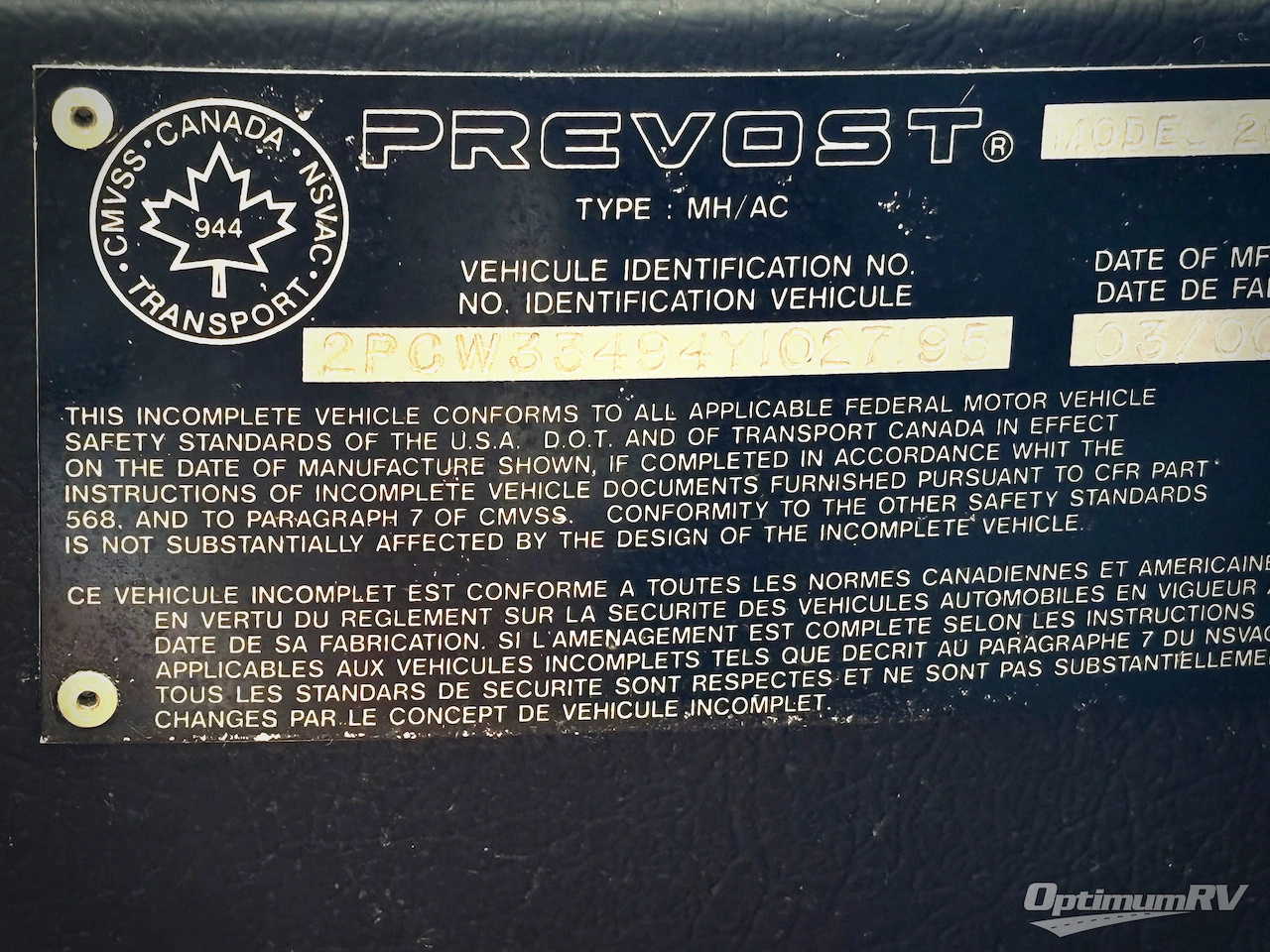 2001 Country Coach Prevost ROYAL Photo 25
