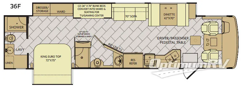 2018 Fleetwood Bounder 36F RV Floorplan Photo