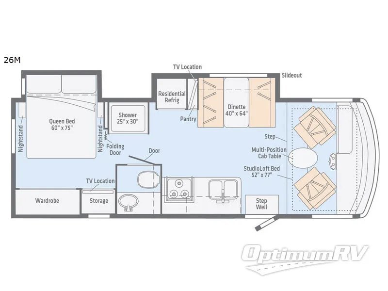 2020 Winnebago Intent 26M RV Floorplan Photo