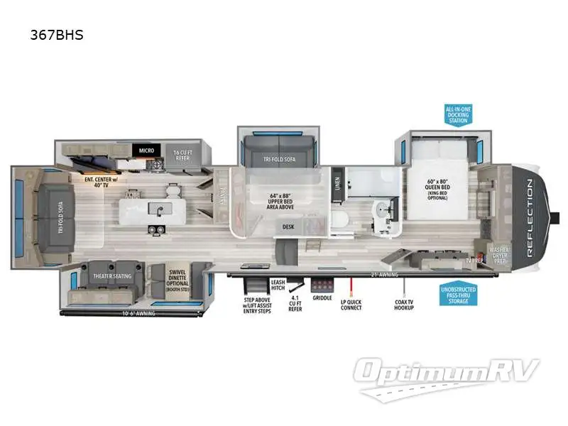 2024 Grand Design Reflection 367BHS Floorplan Photo