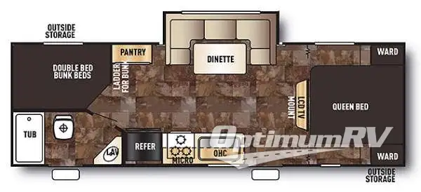 2014 Forest River Cherokee Grey Wolf 23DBH RV Floorplan Photo