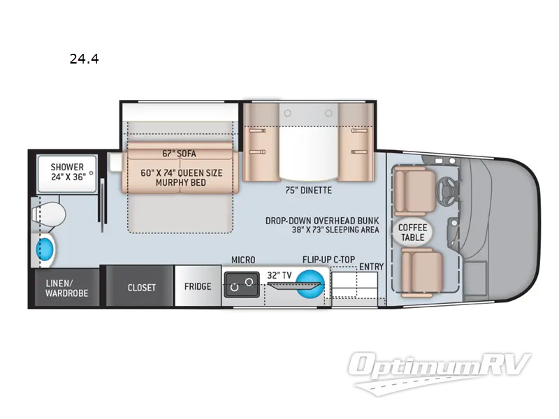 2022 Thor Axis 24.4 RV Floorplan Photo