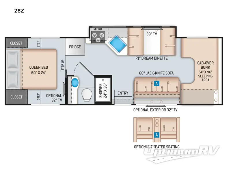 2022 Thor Chateau 28Z RV Floorplan Photo