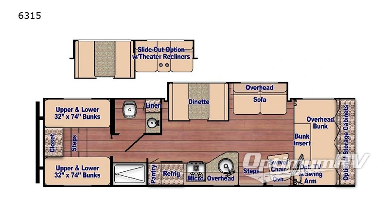 2019 Gulf Stream Conquest Class C 6315 Floorplan Photo