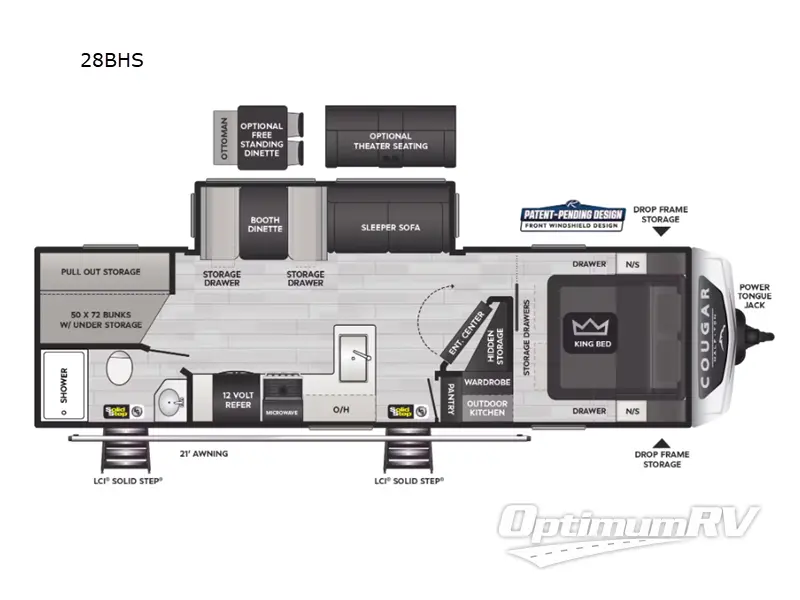 2025 Keystone Cougar Half-Ton 28BHS Floorplan Photo