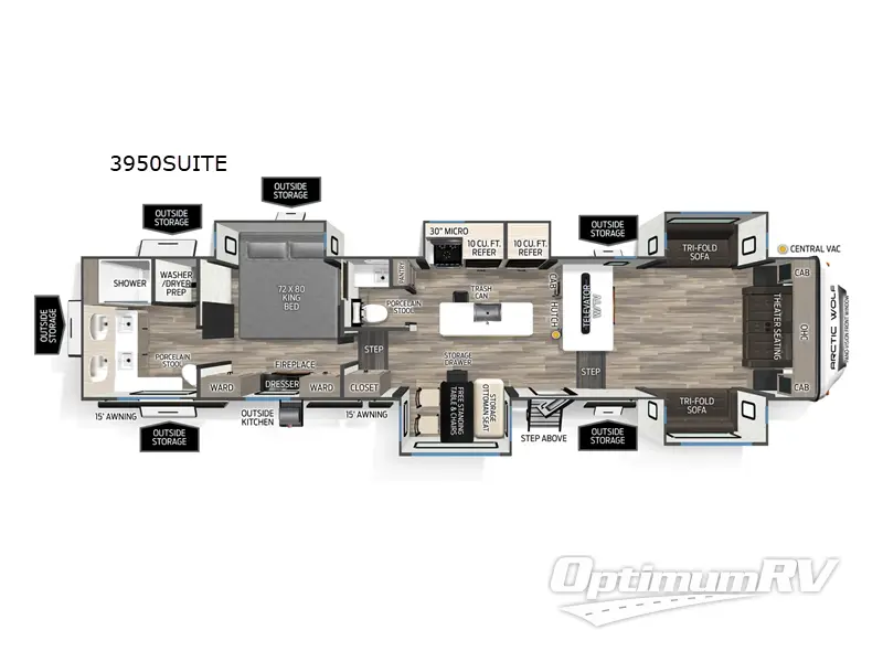 2026 Forest River Cherokee Arctic Wolf 3950SUITE RV Floorplan Photo