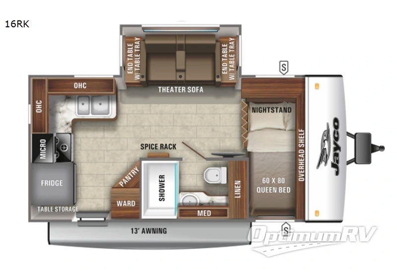 2021 Jayco Jay Feather 16RK RV Floorplan Photo