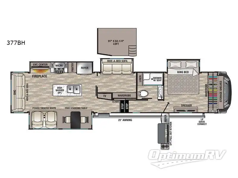 2021 Forest River Cedar Creek 377BH RV Floorplan Photo