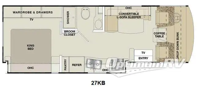 2014 Coachmen Pursuit 27 KB RV Floorplan Photo