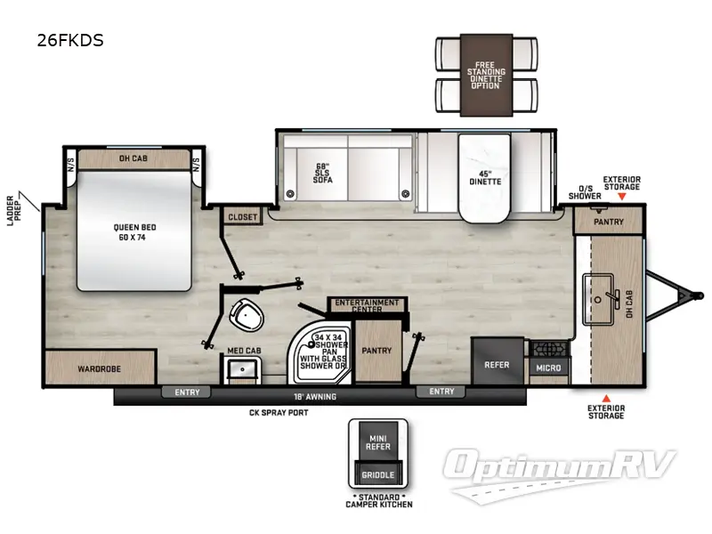 2024 Forest River Aurora 26FKDS RV Floorplan Photo