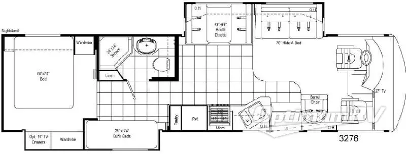 2008 Damon Daybreak 3276 RV Floorplan Photo