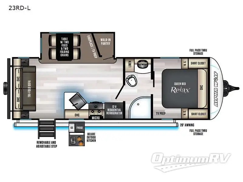 2021 Forest River Cherokee Alpha Wolf 23RD-L Floorplan Photo