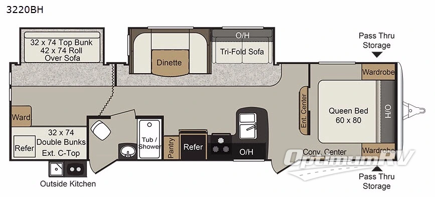 2019 Keystone Passport 3220BH Grand Touring RV Floorplan Photo