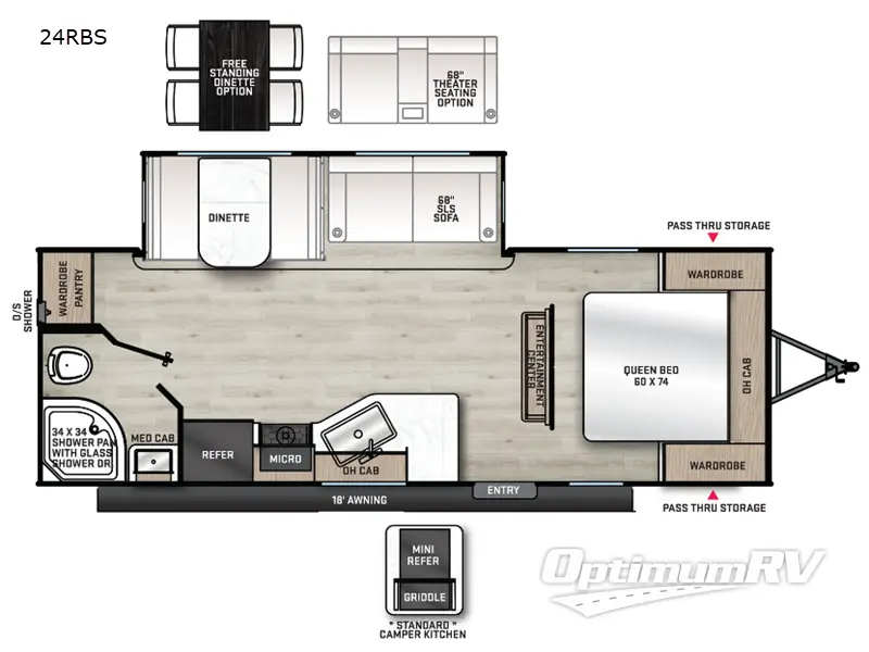 2024 Forest River Aurora 24RBS RV Floorplan Photo