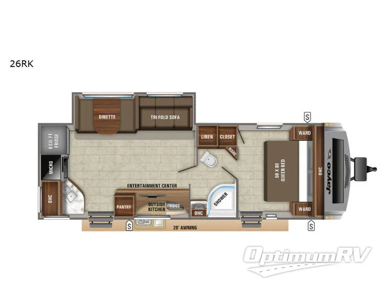 2019 Jayco White Hawk 26RK RV Floorplan Photo